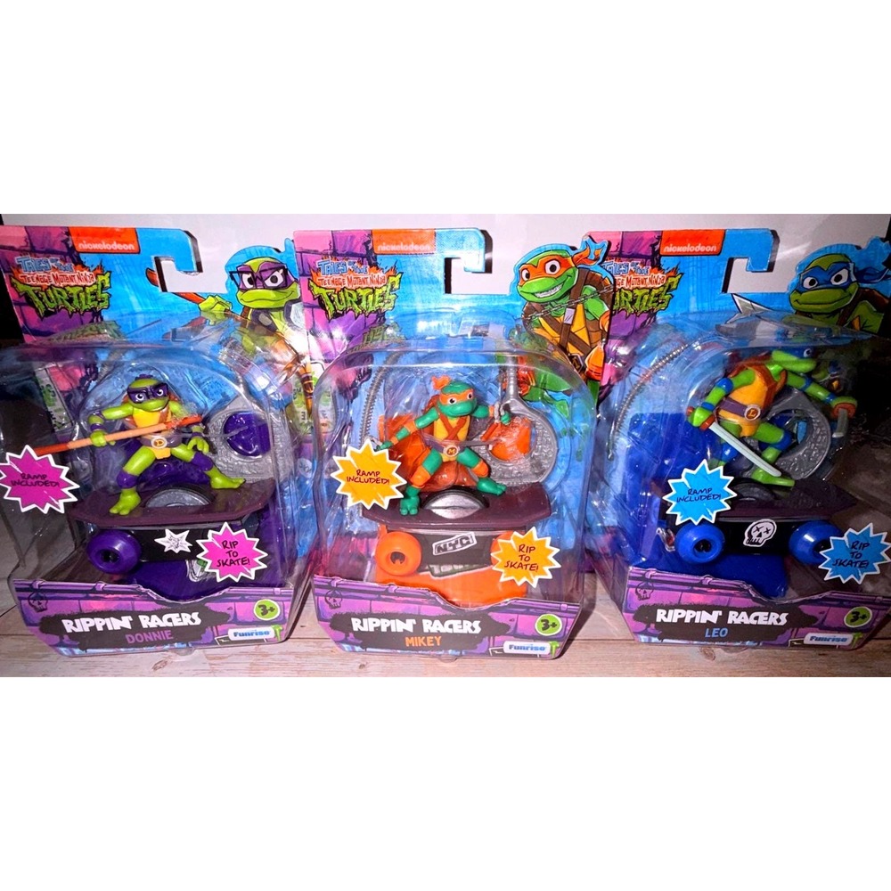 Funrise TMNT Rippin Racers Kids Set of 3 Multi NEW Skateboard Action Figures